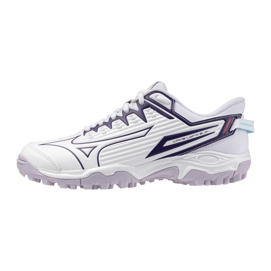 Mizuno WAVE LYNX 2 Jr. White/VioletIndigo/CamelliaRos